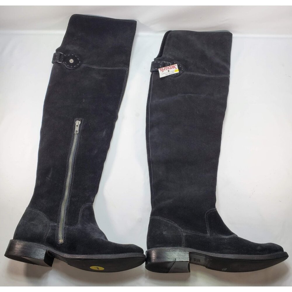 Frye Shirley Over The Knee Leather Riding Boots 78740 Womens Black Size 5.5 B‎
